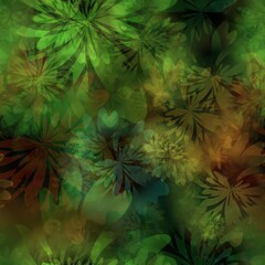 Dreamy green leaves background texture pattern