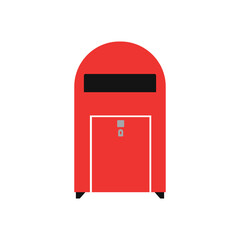 Letter mailbox flat icon. Simple editable vector illustration usable for web and print items.