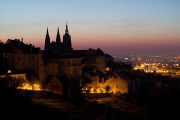 Fototapeta na wymiar St. Vitus Cathedral in Prague just before sunrise