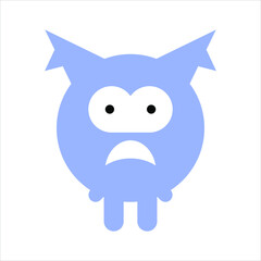 Children's animal. A cute animal or alien. Vector flat illustration icon isolated on white background.