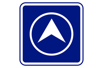 up arrow illustration on blue background