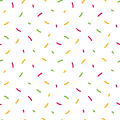 Colorful confetti, sprinkles vector seamless pattern background for party, festival design.