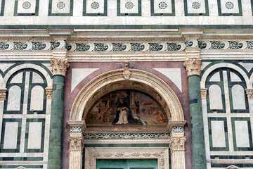 The facade of Santa Maria Novella church in Florence