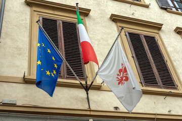 Flags of the European union, Italy and Florence
