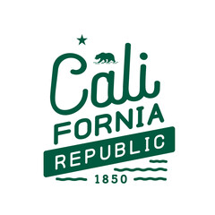 California Republic. California Typography Design Template. Vector and Illustration.
