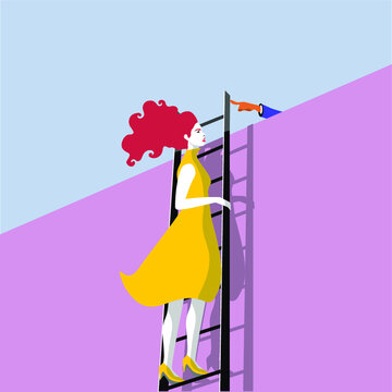 Feminism - Diversity - Violence Against Women -  Woman on the Stairs