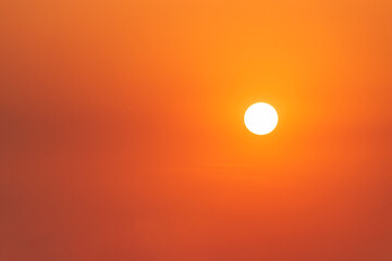 Panoramic view of clean sky and sun during sunset. Sky as background, space for text. © Savvapanf Photo ©