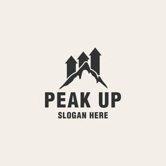 Peak up logo template on monogram style