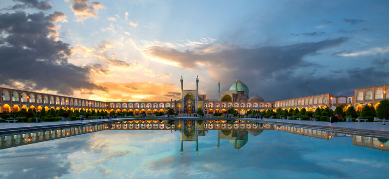 Historical city square of Isfahan, at the sunrise known also as Naqshejahan Square or Imam Square, Iran
