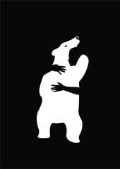 Endangered Species - Polar Bear - animal hugged by a person