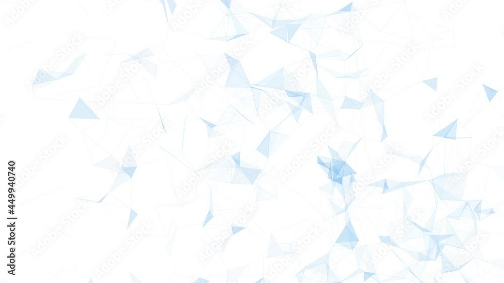 Sticker seamless looping features animated technology based shapes, connected blurry white lines, dots and t