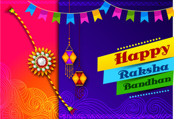 Rakhi Festival Background Design with Creative Rakhi Illustration, Indian festival Raksha Bandhan Vector Illustration Biggest Sale banner or poster design,