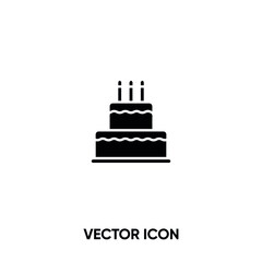Cake vector icon. Modern, simple flat vector illustration for website or mobile app. Birtday cake symbol, logo illustration. Pixel perfect vector graphics	
