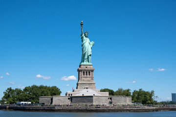 The Statue of Liberty at New York City in clear sunny day