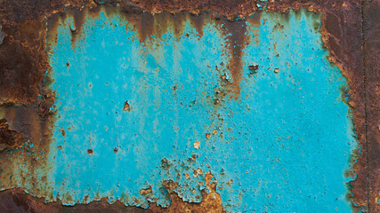 rusty iron. texture of blue rusty iron sheet