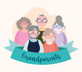 grandparents cartoon with ribbon