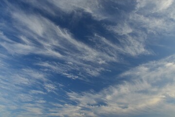 Summer skies, Jersey, U.K. Cirrus clouds.