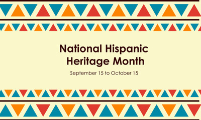 Hispanic National Heritage Month in September and October. Hispanic and Latino culture. Latin American patterns.