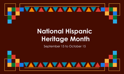Hispanic National Heritage Month in September and October. Hispanic and Latino culture. Latin American patterns.