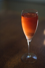 glass of rose champagne flute sparkling glow