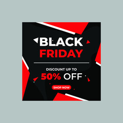 Black Friday social media post template vector