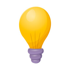 Vector isolated illustration of cartoon light bulb. Lighting equipment.