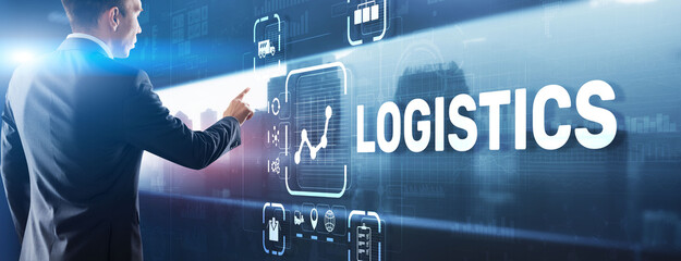 Logistic network distribution and transport concept. Goods delivery