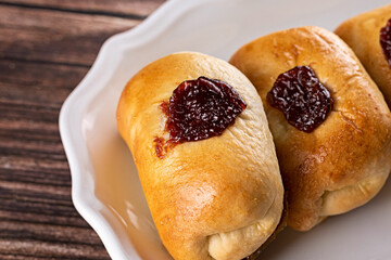 Sweet bread stuffed with guava and cheese