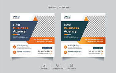 Corporate business marketing agency social media post template or editable web banner