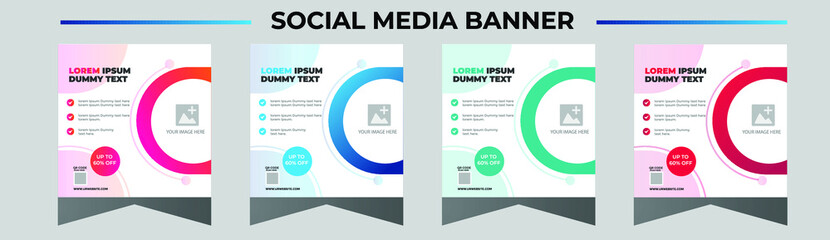 social media squire banner templete with modern shape , modern color creative shape,element