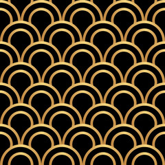 Seamless geometrical pattern. Golden texture for print. Vector illustration. Luxury background. © Anastasia