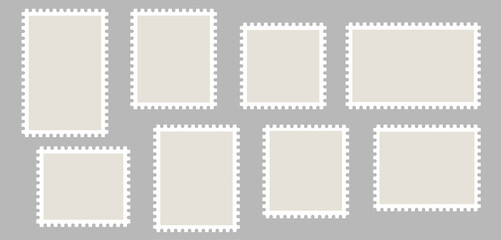 Blank Postage Stamps collection vector. Template of Blank Postage Stamps.