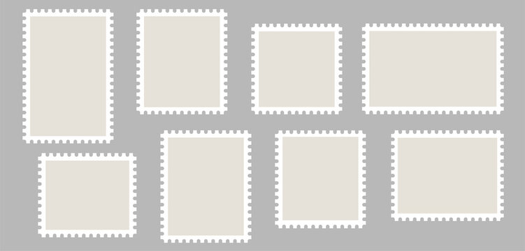 Blank Postage Stamps collection vector. Template of Blank Postage Stamps.