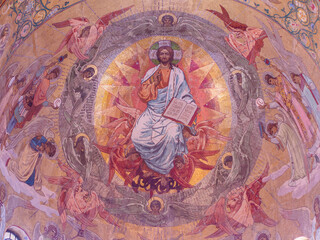 SAINT PETERSBURG, RUSSIA - NOVEMBER 1, 2020: Interior of the Church of the Savior on Spilled Blood in St. Petersburg, Russia.