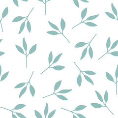 seamless pattern with green leaves.