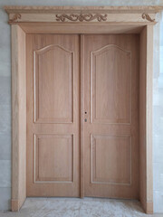 wooden door in a wall