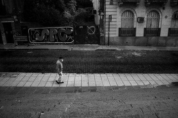 Old man walking on the street