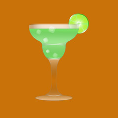 cocktail margarita. vector drink illustration