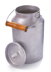 Milk can container isolated on white background

