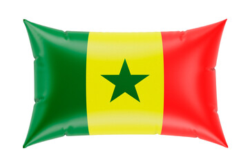 Pillow with Senegalese flag. 3D rendering