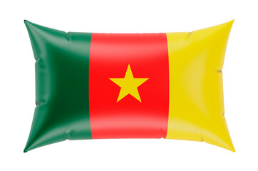 Pillow with Cameroonian flag. 3D rendering