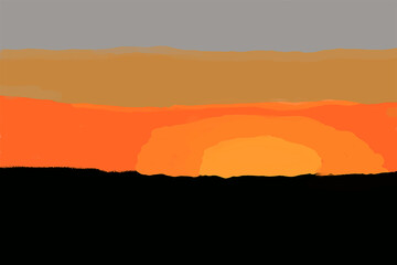 O DESENHO DIGITAL DO POR DO SOL MODIFICA A IDEIA ORIGINAL