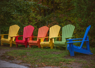 chairs in the park colors