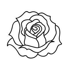 Rose flower vector icon. Vector illustration isolated on white.