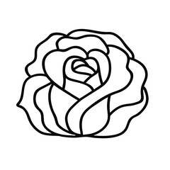 Rose flower vector icon. Vector illustration isolated on white.