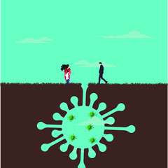 Obraz na płótnie Canvas GLOBAL HEALTH – CORONAVIRUS – COVID - corona virus molecule - abyss