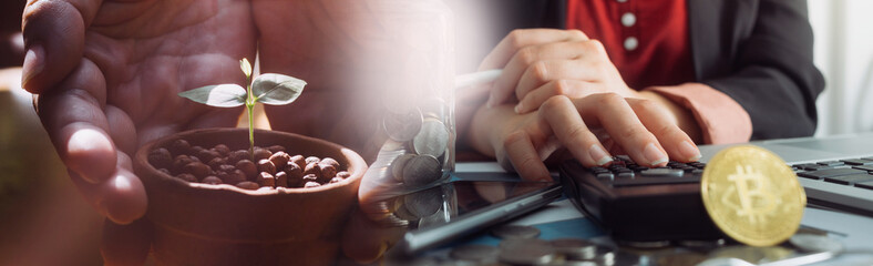 stacking money coins and a house model.save and investment for buy house concept .for the future.save money concept.