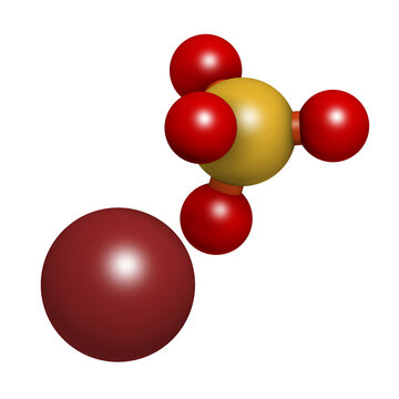 Zinc sulfate, chemical structure. 3D rendering. Atoms are repres