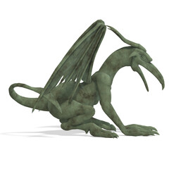 3d-illustration of an isolated mystical fantasy gargoyle