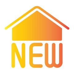 Fototapeta na wymiar new home flat gradient icon